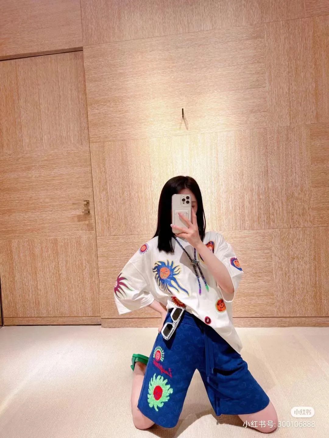 Louis Vuitton/Louis Vuitton sunflower embroidered short sleeves